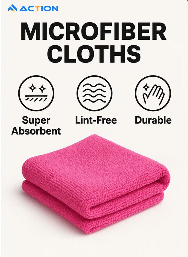 ACTION Microfiber Cleaning Cloth-8pcs Ultra Soft Highly Absorbent Rags For Cleaning, Reusable And Lint Free Cleaning Towels For Housekeeping - Image 2